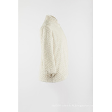 Fausse fourrure blanche chaudement manteau extérieur